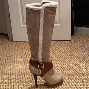 Fendi Tan and Cream Heeled Boots